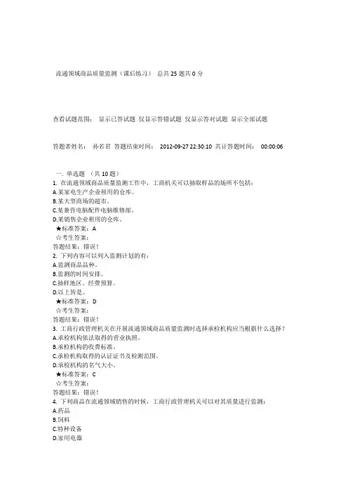 流通领域商品质量监测