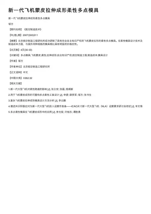 新一代飞机蒙皮拉伸成形柔性多点模具