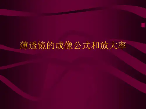 薄透镜的成像公式和放大率