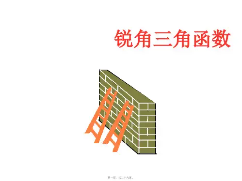 锐角三角函数的基本概念优秀课件
