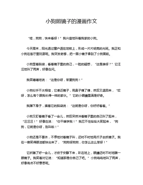 小狗照镜子的漫画作文