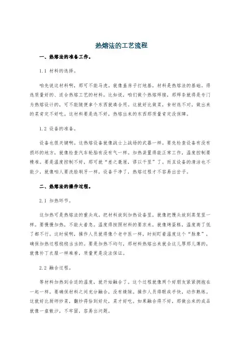 热熔法的工艺流程