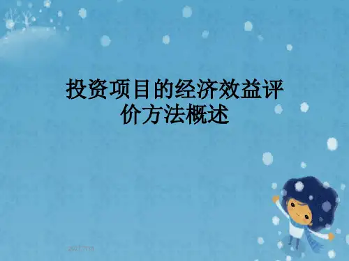 投资项目的经济效益评价方法概述