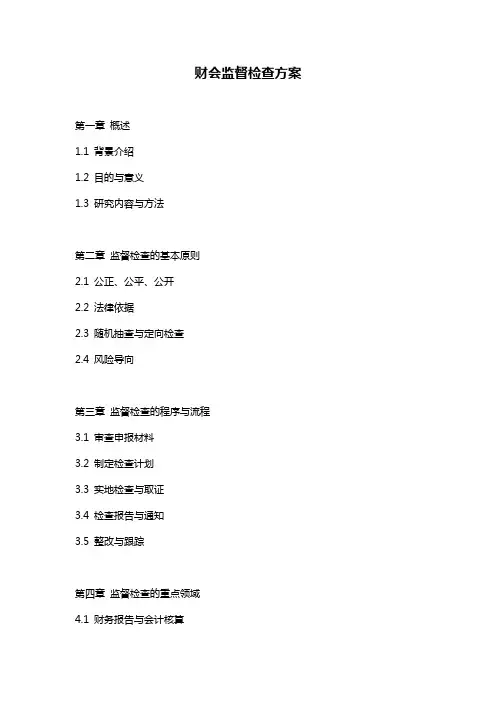 财会监督检查方案