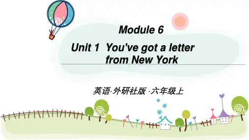 外研版英语六年级上册教学精品课件：六上M6U1