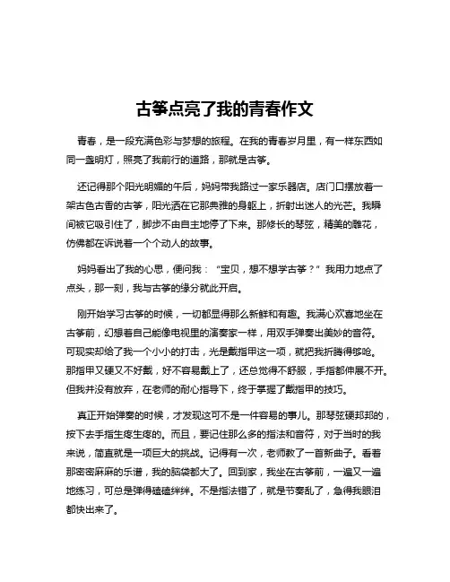 古筝点亮了我的青春作文
