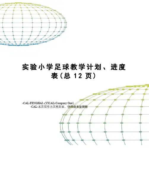 实验小学足球教学计划、进度表