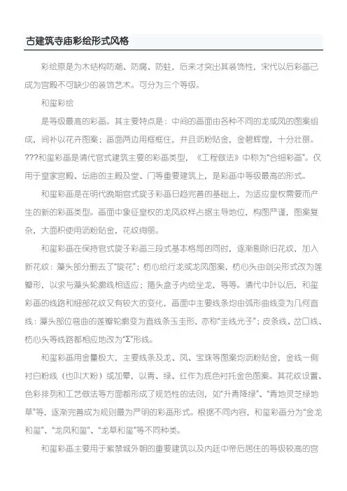 寺庙、古建筑彩绘形式风格