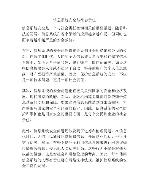 信息系统安全与社会责任