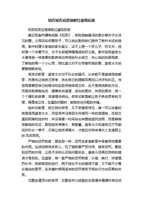 知否知否应是绿肥红瘦观后感