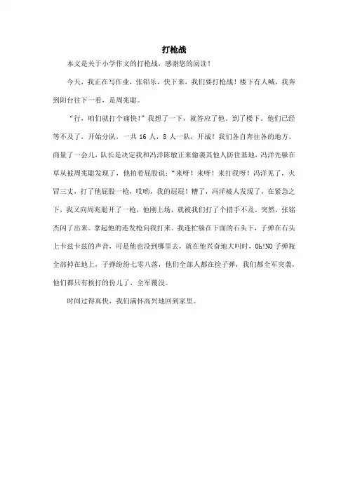 打枪战_小学作文