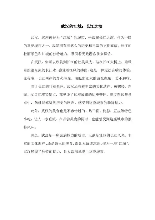 武汉的江城：长江之滨