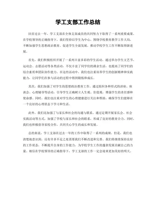 学工支部工作总结