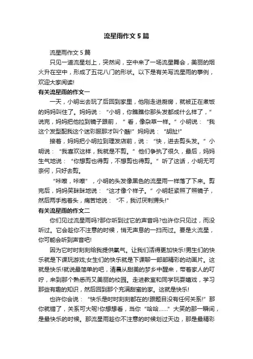 流星雨作文5篇