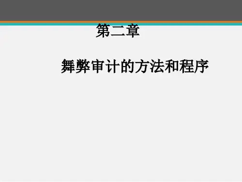 舞弊审计程序方法  ppt课件