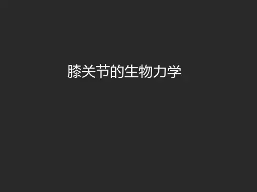 膝关节生物力学精品PPT课件