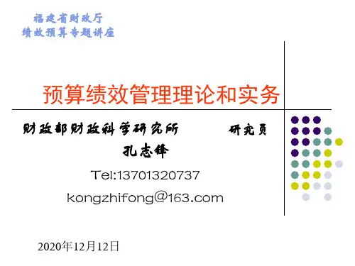 预算绩效管理理论和实务