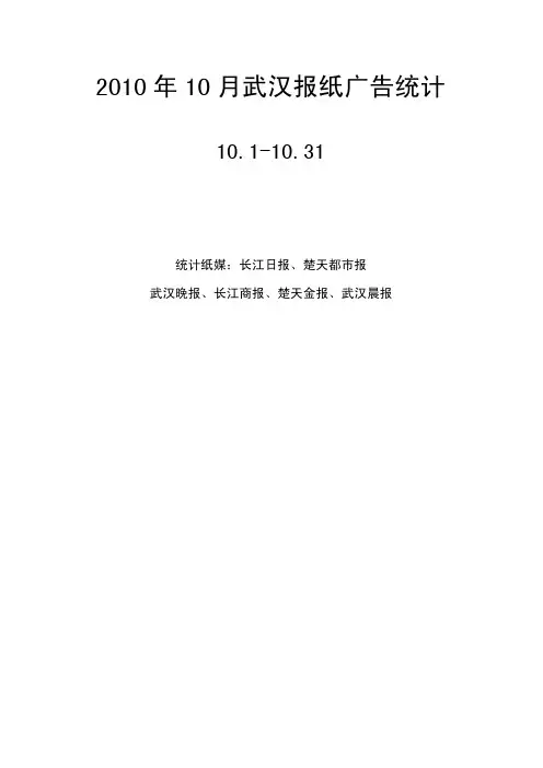 武汉地区10月地产报纸广告月报之商业综合体类