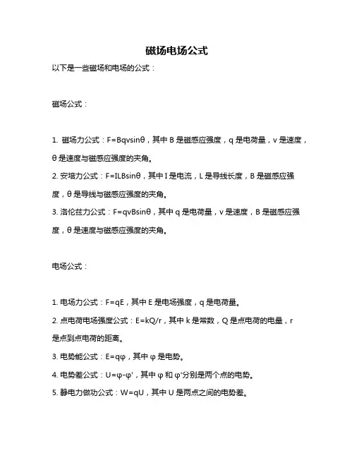 磁场电场公式