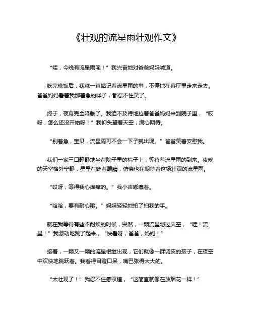  《壮观的流星雨壮观作文》