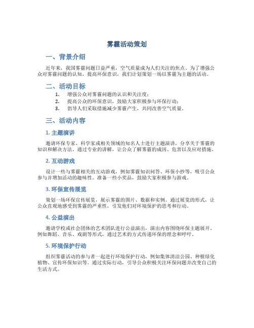 雾霾活动策划
