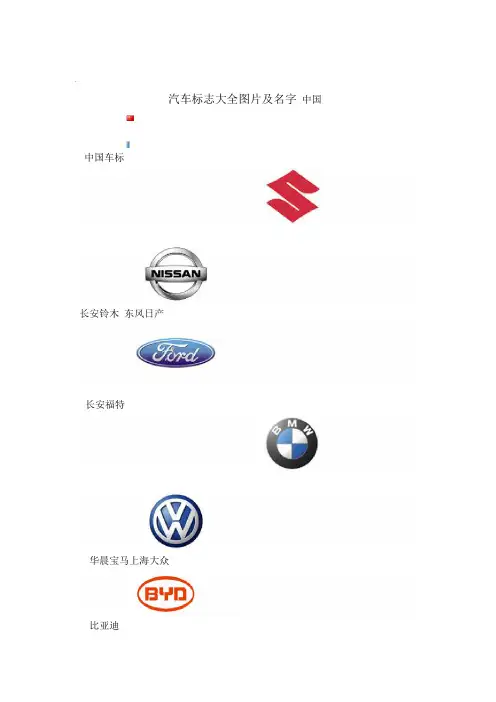 汽车：标志大全图片及名字