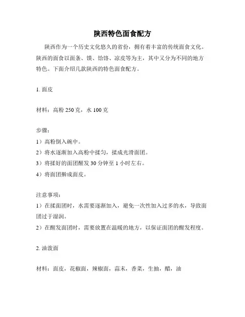 陕西特色面食配方