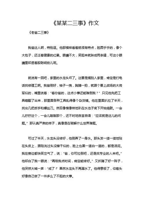 《某某二三事》作文