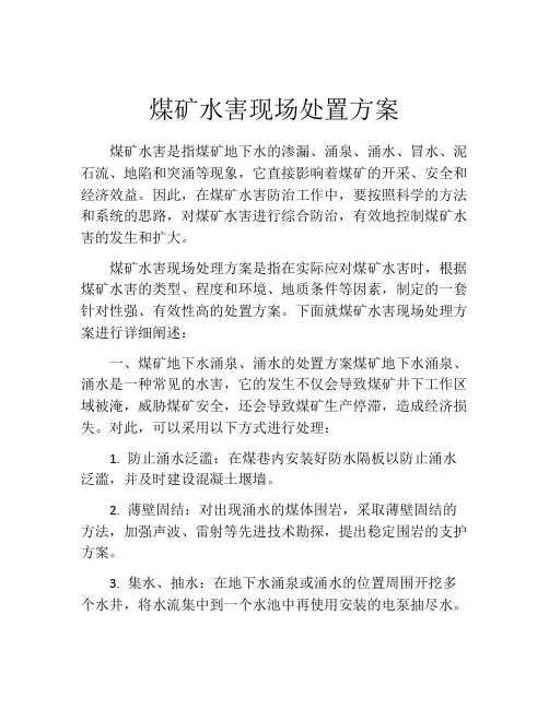 煤矿水害现场处置方案