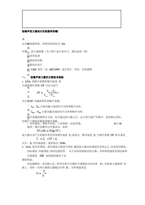 ADS设计低噪声放大器