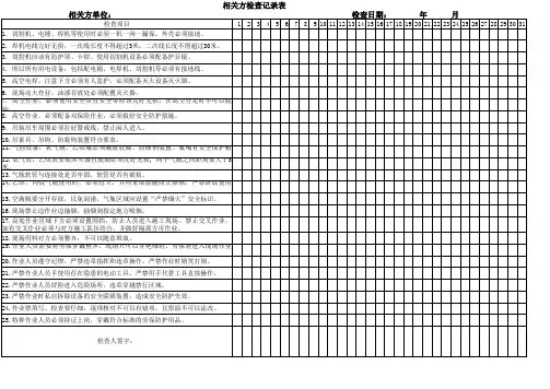 相关方检查记录表