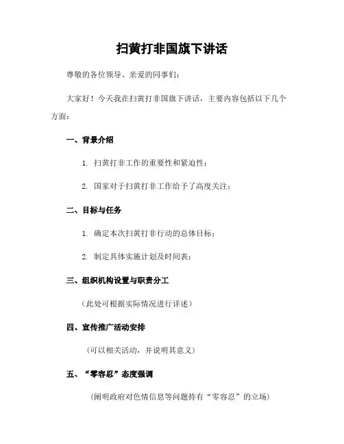 扫黄打非国旗下讲话