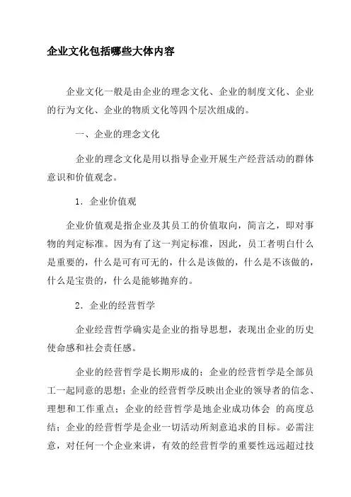 企业文化包括哪些内容