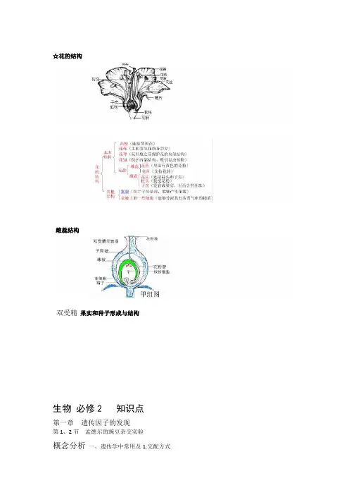 完整版高中生物必修二第一章知识点总结