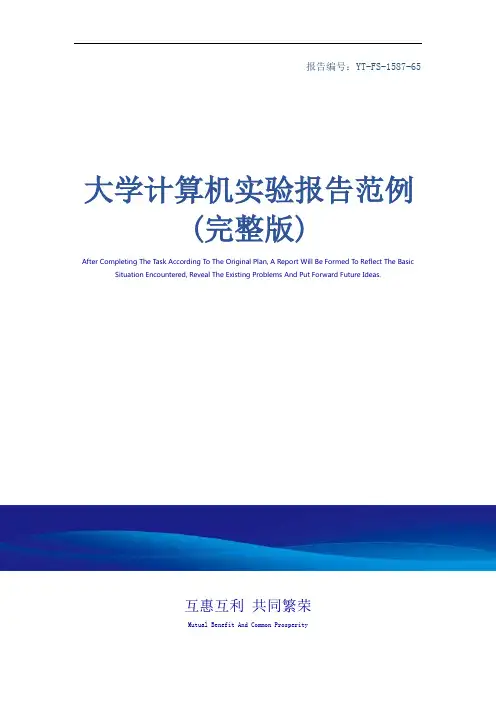 大学计算机实验报告范例(完整版)