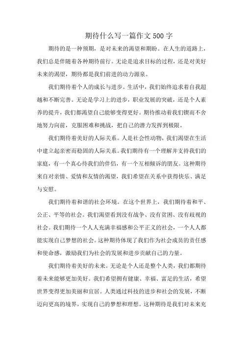 期待什么写一篇作文500字