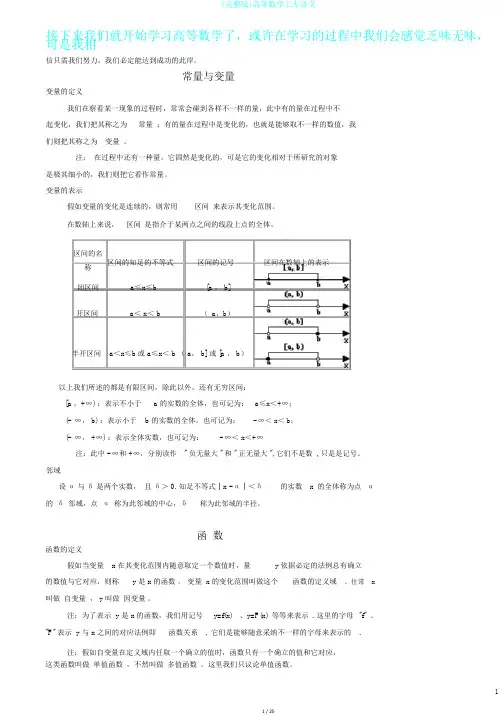 (完整版)高等数学工专讲义