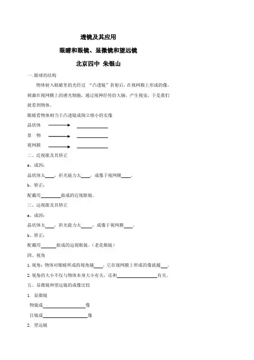 眼睛和眼镜、显微镜和望远镜