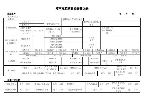 槽车充装核验检查登记表