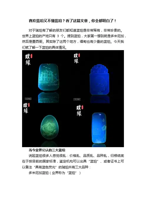 喜欢蓝珀又不懂蓝珀？看了这篇文章，你全都明白了！
