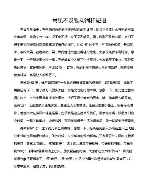 常见不及物动词和短语