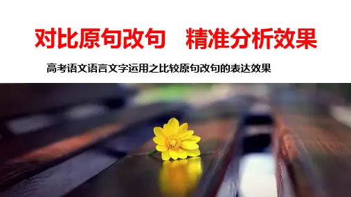 2024届高考语文复习：比较原句改句的表达效果+课件