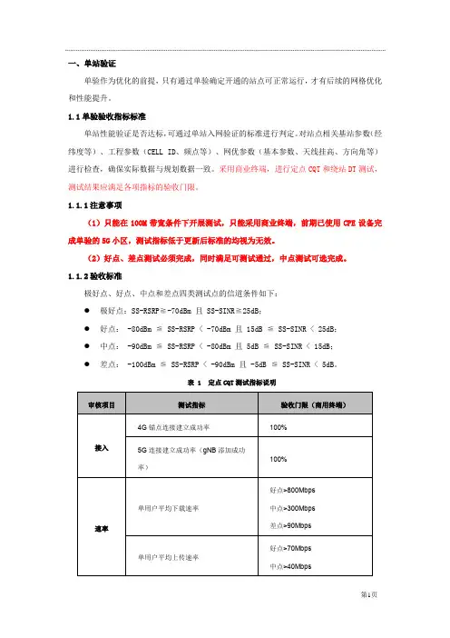 5G单站验证经验分享