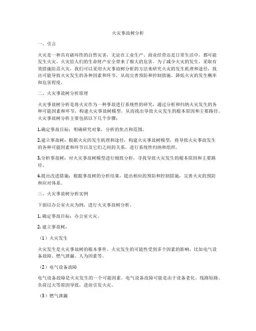 火灾事故树分析