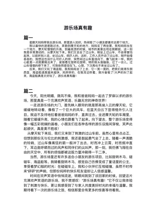 游乐场真有趣350字作文