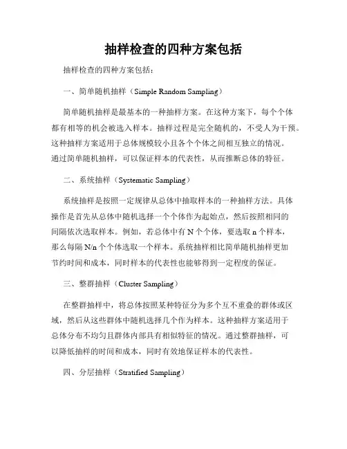 抽样检查的四种方案包括
