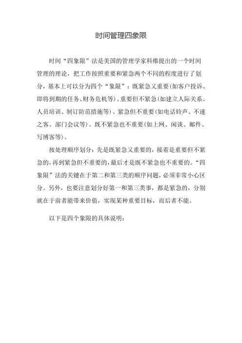 时间管理四象限