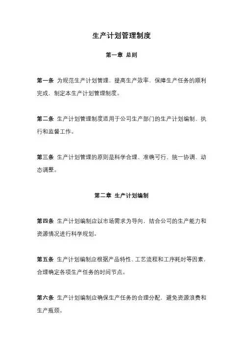 生产计划管理制度