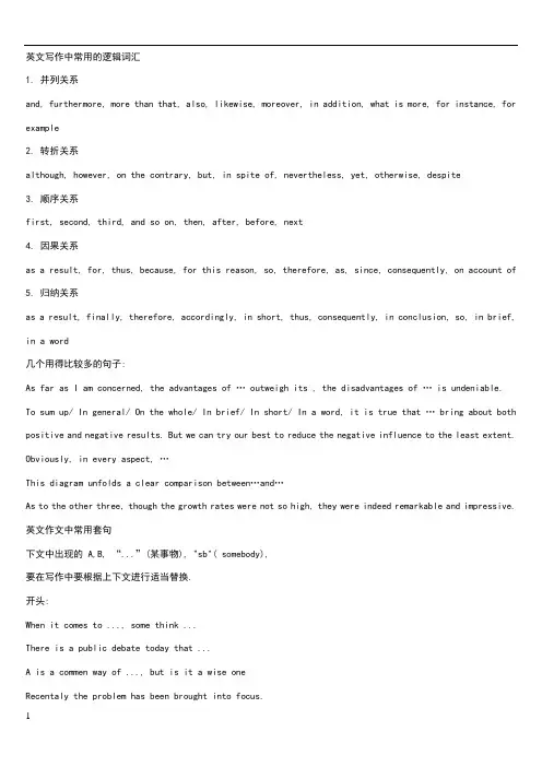 英语常用逻辑词