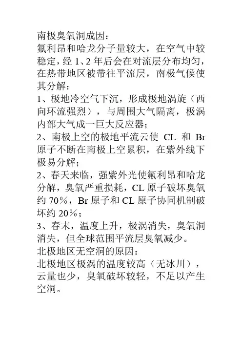 南极臭氧洞成因